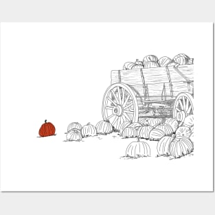 Pumpkin Patch Wagon Posters and Art